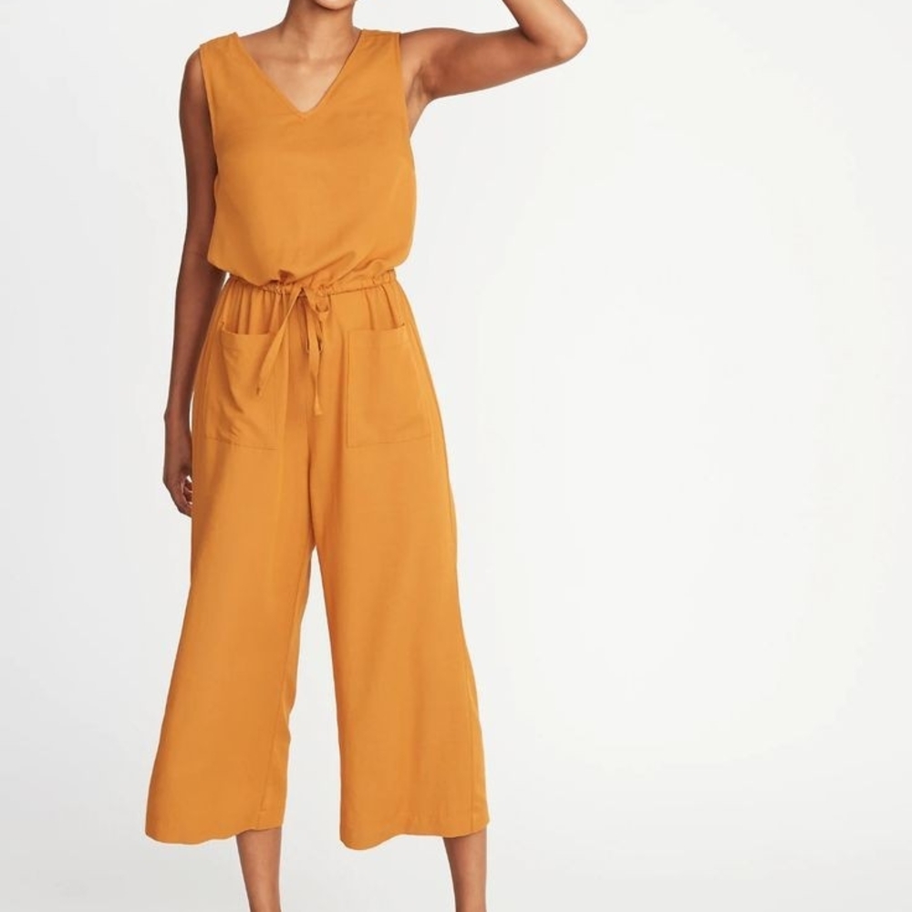 Women's Sleeveless Jumpsuit in Mustard